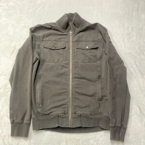 Lululemon Full Zip Jacket Men's S Dark Green Jericho Cotton Terry Bomber Pockets